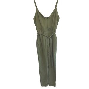 Windsor Olive Green Jumpsuit Women's Size M Paperbag Waist Sweetheart Nek